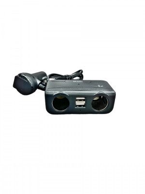 Prelungitor bricheta cu USB si voltmetru Premium Negru Cod:1676 Automotive TrustedCars foto