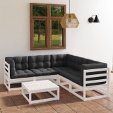 vidaXL Set mobilier de grădină cu perne, 6 piese, lemn masiv de pin 3076550