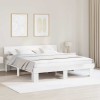 VidaXL Cadru de pat cu headboard Alb 180 x 200 cm Lemn masiv de pin 872558