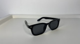 Ochelari de soare negri cu rama patrata solida, Rectangulara, Unisex, Protectie UV 100%