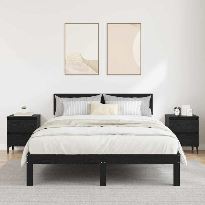 vidaXL Dulap de noapte 2 pcs Stejar negru 40 x 35 x 50 cm 871923