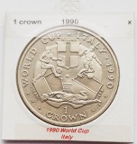 1865 Insula Man 1 crown 1990 Elizabeth II (World Cup - Italy) km 269, Europa