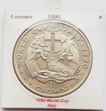 1865 Insula Man 1 crown 1990 Elizabeth II (World Cup - Italy) km 269, Europa