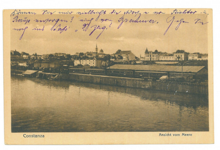 701 - CONSTANTA, Railway Station, Romania - old postcard - used