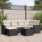 Gossi set canapele de gradina cu perne, 7 piese, negru, poliratan