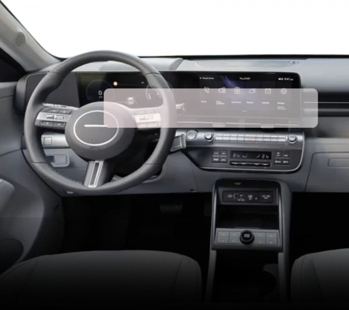 Folie protectie display navigatie si ceasuri de bord Duragon, din silicon, pentru Hyundai Kona Electric 2023+, kit instalare