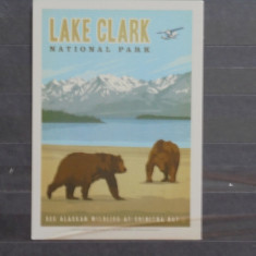 USA - LACUL CLARK DIN PARCUL NATIONAL AFLAT IN ALASKA - CARTE POSTALA RECLAMA -