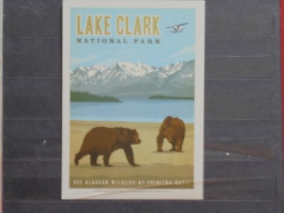 USA - LACUL CLARK DIN PARCUL NATIONAL AFLAT IN ALASKA - CARTE POSTALA RECLAMA - foto