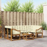 Cumpara ieftin Set de canapele de exterior 7 buc. 6-Locuri Natural si Crem