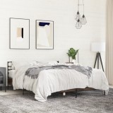 VidaXL Cadru de pat, stejar maro, 150x200 cm, lemn prelucrat și metal 3280051