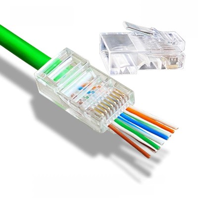 Conector Rj45 cat5E pass through mufa rj45 cat5E 25 buc foto