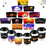 Set de 120 huse pentru pahare Zopeal, model Halloween, hartie, multicolor, 12 x 6 cm