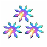 Cumpara ieftin Set trei stele de aruncat DEPOX&reg;, 8 colturi, metalic, multicolor, 10 cm