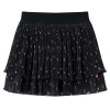 Fusta Copii Volane Neagra 3-4 Ani (104) Poliester Bumbac Imprimeu Floral
