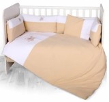 Set lenjerie pat 15 piese, Jersey, 60 x 120 cm, cu broderie, Za Za Latte