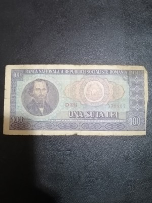 Bancnota UNA SUTA LEI - 100 Lei - 1966 foto