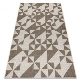 Covor sisal Floorlux 20489 şampanie si taupe Triunghiuri, 120x170 cm