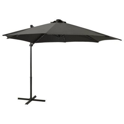 Umbrela suspendata cu stalp si LED-uri, antracit, 300 cm GartenMobel Dekor foto
