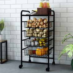 Carucior bucatarie Rudbjerg cu 4 cosuri [en.casa] HausGarden Leisure