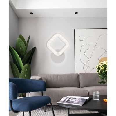 Aplica LED 20W, romb cu cristale, 1000lm, lumna rece 6400k foto