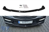 Spoiler Maxton Design potrivit pentru bara de protectie frontala A Design pe Mercedes E63 W212 2009-2012, lac negru Performance AutoTuning