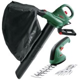 Bosch UniversalGardenTidy 2300 + EasyShear - Suflanta de gradina 2300 W 576 m3/h + Masina de tuns gard viu cu 1 acumulator Li-Ion 3.6 V 1.5 Ah 12 cm