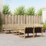 vidaXL Set de canapele de exterior 9 pcs Alb și Bej 79 x 79 x 37 cm 3388823