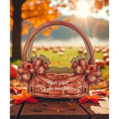 Coșuleț Back to School &ndash; HDF imprimat 22&times;20&times;6,5 cm, personalizare text