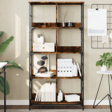 vidaXL Bibliotecă, stejar fumuriu, 78,5x33x153 cm, lemn prelucrat 835256