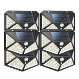 Set 6 x Lampi solare 100 LED cu senzor de miscare, 600LM, 3 moduri de functionare, 1800mAh