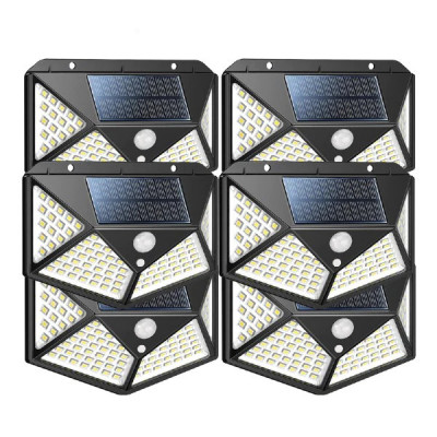 Set 6 x Lampi solare 100 LED cu senzor de miscare, 600LM, 3 moduri de functionare, 1800mAh foto