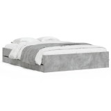 Cumpara ieftin Cadru de pat cu sertare, gri beton, 140x200 cm, lemn prelucrat