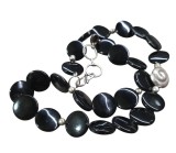 COLIER VINTAGE DIN ARGINT 925 SI ONIX CU UN MELC NAUTILUS STILIZAT