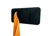 Suport Lavete Dublu Negru Mat, Prindere Rapida, Fara Gaurire - Design Modern Bucatarie Baie