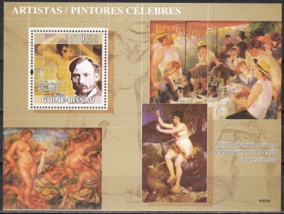 Guineea - Bissau 2009 - Mari pictori - Renoir, Colita, MNH foto