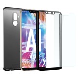 Husa 360&deg; Full Protection - Huawei Mate 20 Lite - Negru - (fata + spate + folie de protectie din sticla)