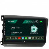 Navigatie Honda Civic (2012-2015), Android 12, A-Octacore 2GB RAM + 32GB ROM, 9 Inch - AD-BGA9002+AD-BGRKIT007