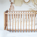 Patut din lemn pentru bebe inaltime saltea reglabila Stardust Craft vintage 120x60 cm, Woodies Safe Dreams