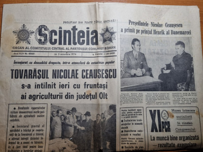 scanteia 3 octombrie 1974-ceausescu vizita la scornicesti si izbiceni foto