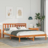 vidaXL Cadru de pat Maro ceruit 140 x 200 cm Lemn de brad solid