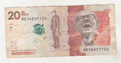 bnk bn Columbia 20000 pesos 2016 circulata foto