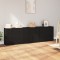 vidaXL Servante, 3 piese, negru, lemn prelucrat