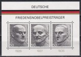 Germania 1975 - C&acirc;știgători germani ai Premiului Nobel, Colita, MNH, Nestampilat