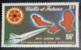 Wallis et Futuna 1980 avion Concorde, harta Insulelor Wallis și Futina serie 1v.neștampilată