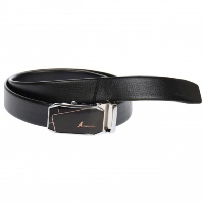 Curea din piele pentru barbati, catarama metalica fara ac, latime 3.5 cm, lungime reglabila, negru - LS206NSBR foto