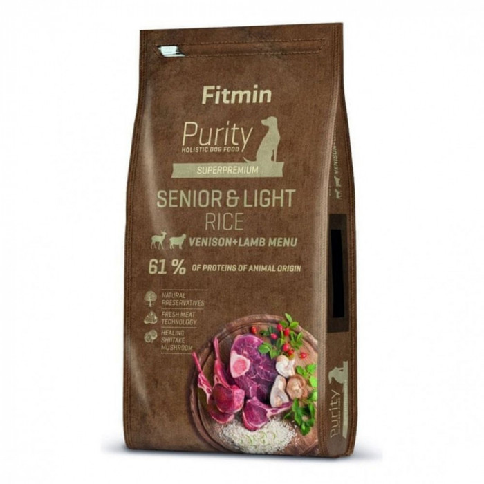 Fitmin Purity Senior &amp;amp; Light Rice Venison &amp;amp; Lamb 12 kg