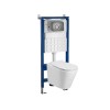Set Rezervor WC Suspendat Roya Ride 81GRE, Duofix, 6-9L, HDPE, Albastru/Gri, 50x12x114cm, Clapeta Inox