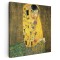 Tablou pictura Sarutul de Gustav Klimt, galben 1314 Tablou canvas pe panza CU RAMA 40x40 cm