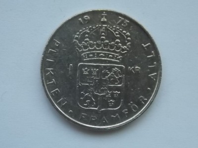 1 KRONA 1973 SUEDIA foto