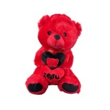 Cumpara ieftin Jucarie de plus, ursulet cu inima, mesaj I Love You, material moale, decorativ, pentru copii, rosu, 30 x 18 cm